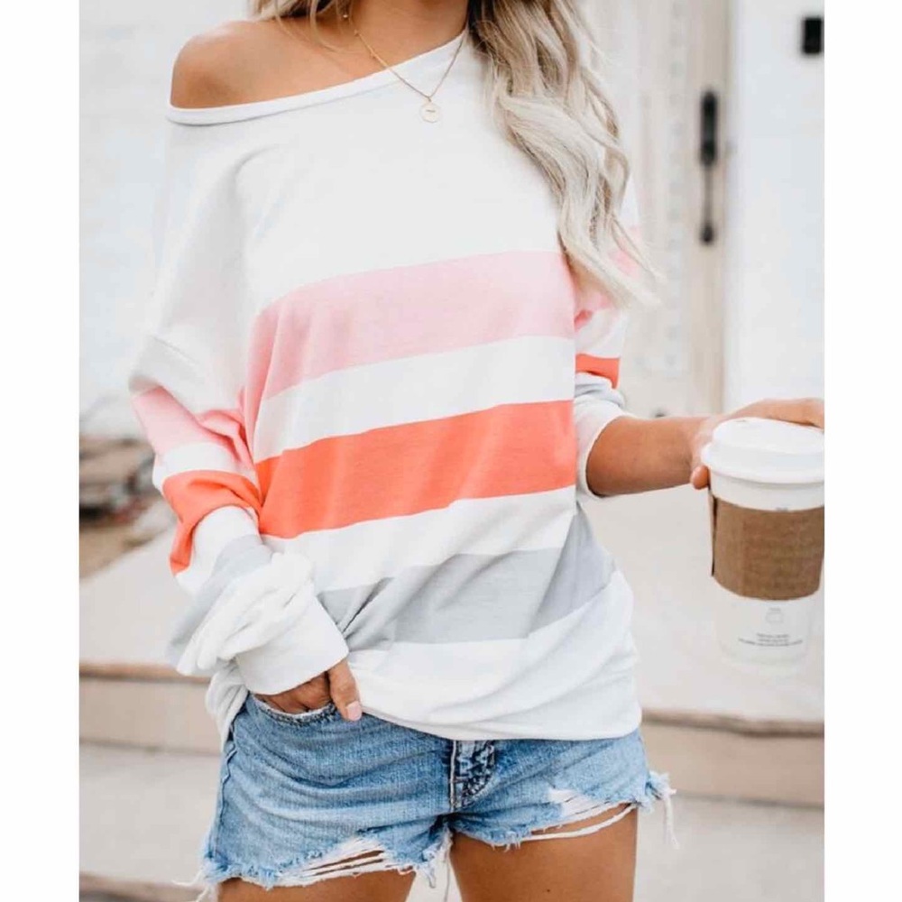 ✨Color Block Striped Jersey Tee✨ - Picture 2 of 2